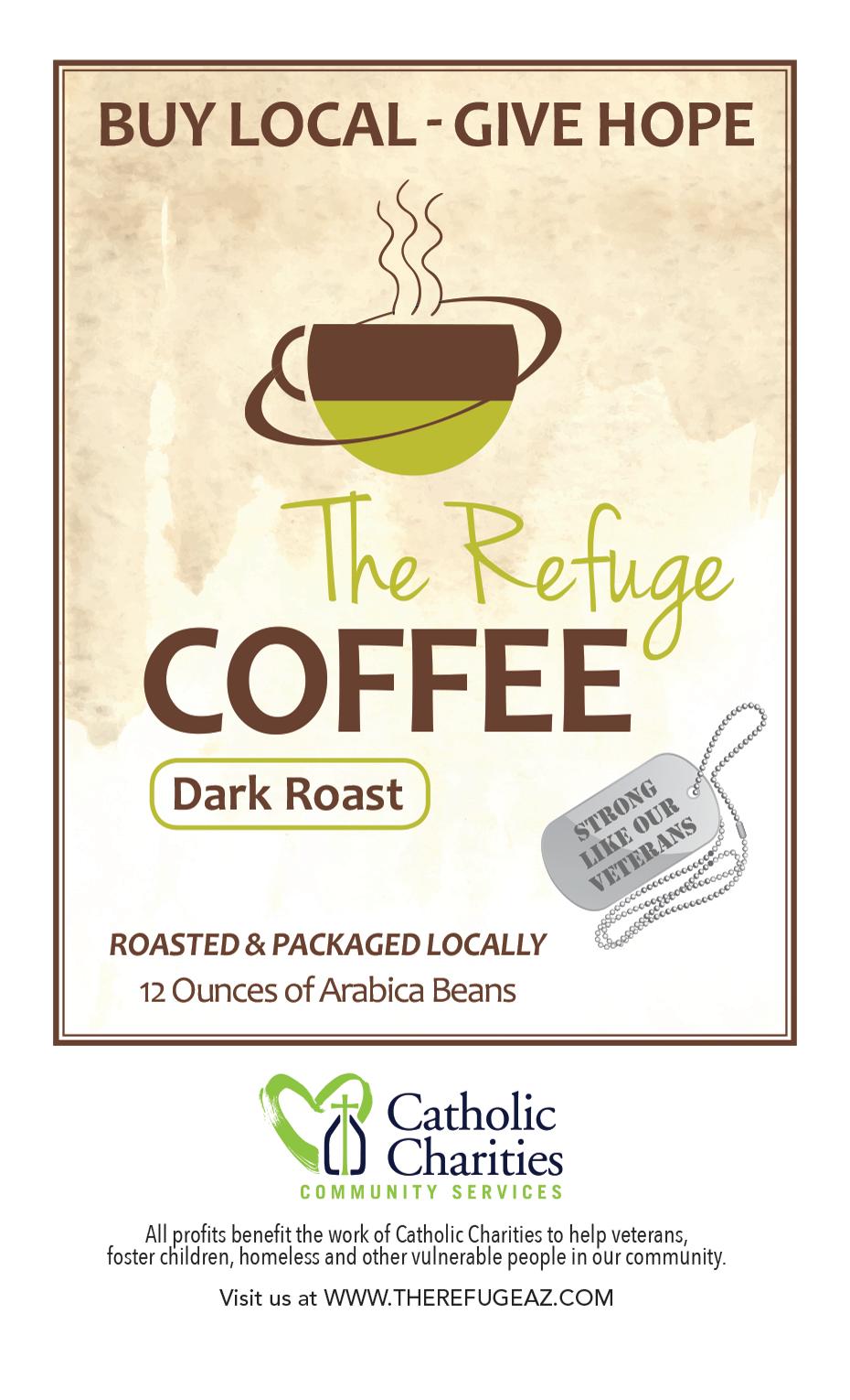 Refuge Coffee 100% Arabica Dark Roast 12 oz
