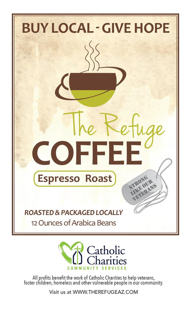 Refuge Coffee 100% Arabica Whole Bean Espresso Blend 12 oz